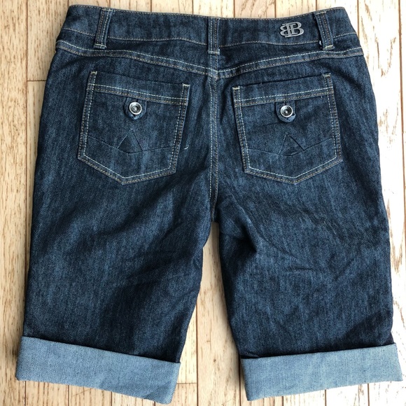 BOOM BOOM DARK DENIM JEAN SHORTS - Picture 3 of 7